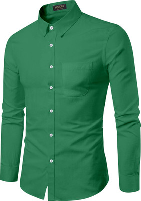 MILDIN Men Solid Formal Light Green Shirt