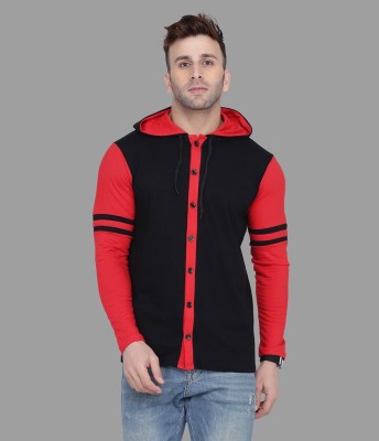 tfurnish Men Solid Casual Red, Black Shirt