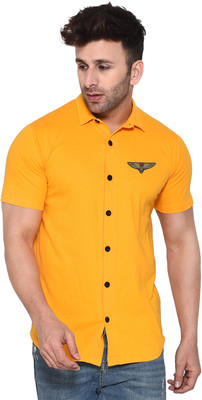 tfurnish Men Printed Casual Yellow Shirt
