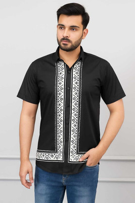 Radha Krishna Fashion Men Checkered Casual Black Shirt