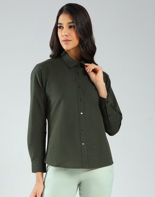 Rock.it Women Solid Casual Green Shirt