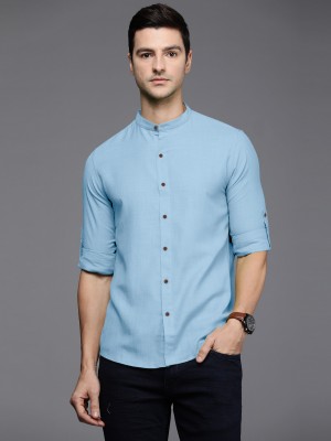 MACSIVO Men Solid Casual Light Blue Shirt