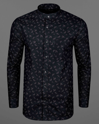 HOC Men Printed Casual Black Shirt