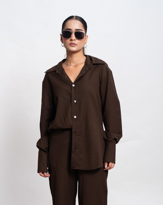 SVK Etail Women Solid Casual Brown Shirt