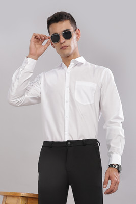 WOLFFMANN Men Solid Formal White Shirt
