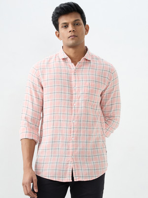 Spykar Men Checkered Casual Red Shirt