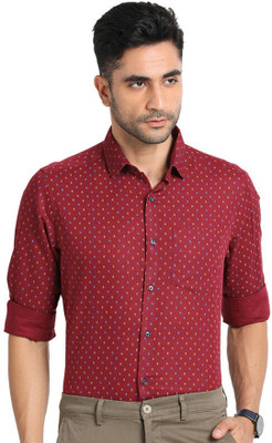TURTLE Men Printed Casual Maroon, Light Blue, Yellow Shirt