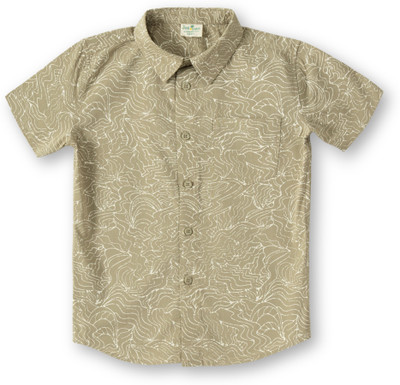 JusCubs Boys Printed Formal Beige Shirt