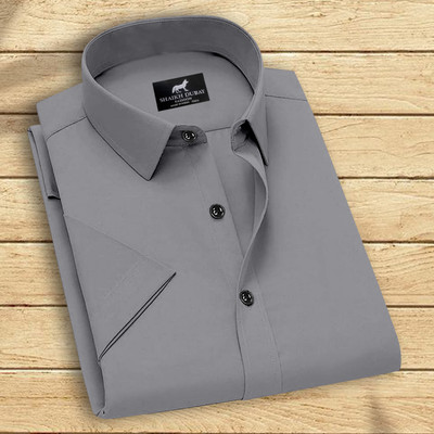 Men Solid Casual Grey Shirt