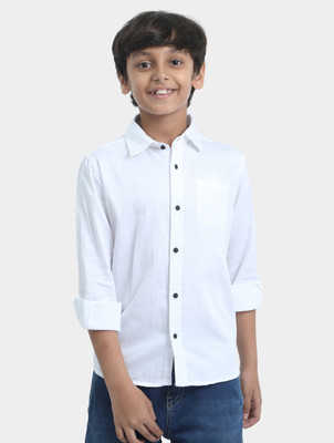 ROCKET SCIENCE Boys Solid Casual White Shirt
