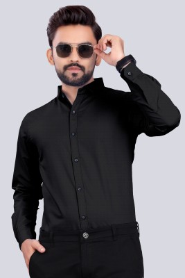 S.K. CASUAL Men Solid Formal Black Shirt