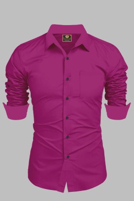 VEKARIYA ENTERPRISE Men Solid Casual Pink Shirt