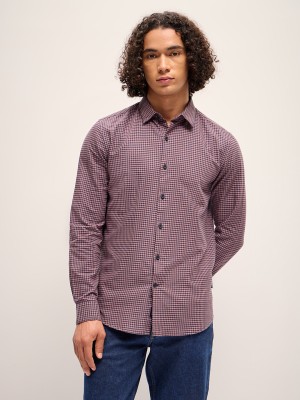 THE BEAR HOUSE Men Checkered Casual Pink, Black Shirt