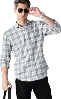 U TURN Men Striped Casual White Shirt