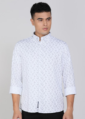 PROVOGUE Men Printed Casual White Shirt