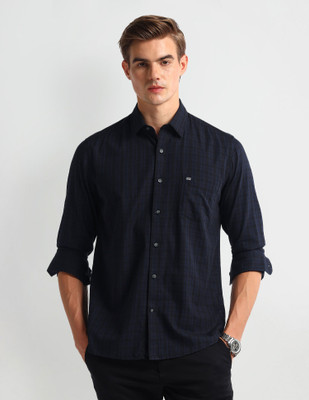 Arrow Sport Men Self Design Casual Blue Shirt