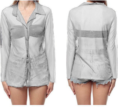 secretlove Women Solid Casual White Shirt