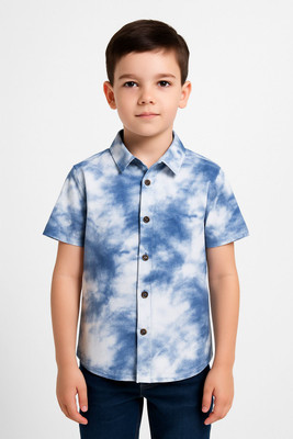 Torsenjro Boys Printed Festive Dark Blue Shirt