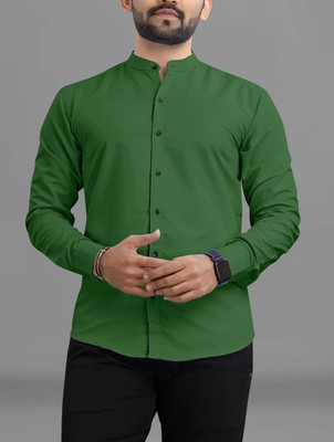 RAHUL CREATION Men Solid Casual Dark Green Shirt