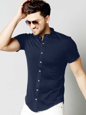 RodZen Men Solid Casual Blue Shirt