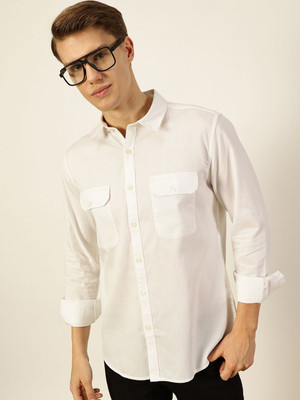INVICTUS Men Solid Casual White Shirt