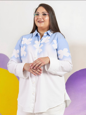 PERFECT PRODUCTIONS Women Printed Casual Blue Shirt