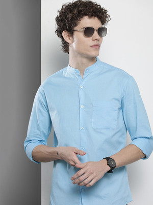 The Indian Garage Co. Men Solid Casual Blue Shirt