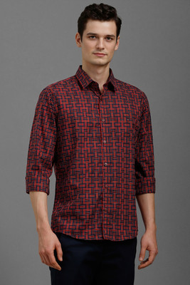 LOUIS PHILIPPE Men Checkered Casual Red Shirt