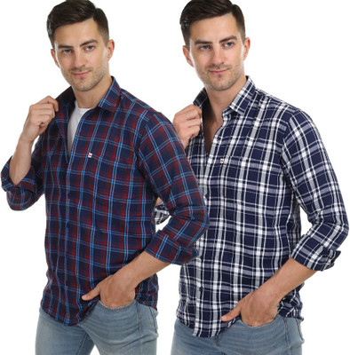 VK WINTER WEAR Men Striped Casual Blue, White Shirt