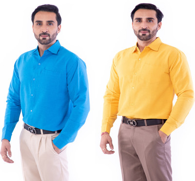 DESHBANDHU DBK Men Solid Casual Multicolor Shirt(Pack of 2)
