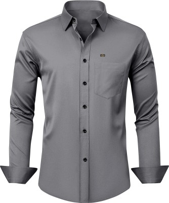 Khushi Creation Men Solid Casual Grey Shirt