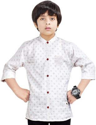 MADE IN THE SHADE Boys Printed Casual White Shirt