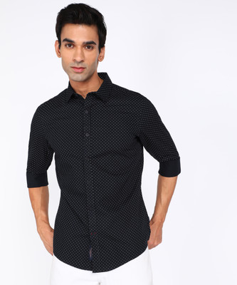 BEING HUMAN Men Printed Casual Blue Shirt