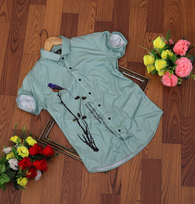 JANAKI ENTERPRISE Women Printed Casual Light Green Shirt