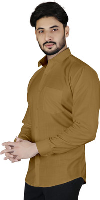 Live Trendz Men Solid Casual Brown Shirt