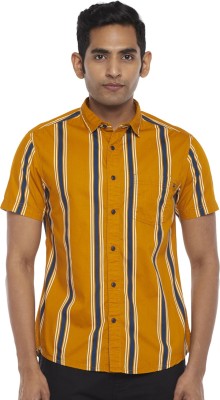 Urban Ranger by Pantaloons Men Striped Casual Yellow Shirt