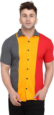 HouseOfCommon Men Color Block Casual Multicolor Shirt