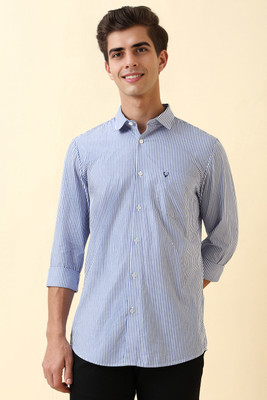 Allen Solly Men Striped Casual Light Blue, White Shirt