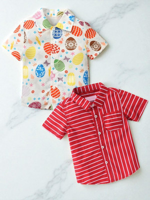 Sparrow ENTERPRISE Boys Striped Casual Multicolor Shirt(Pack of 2)