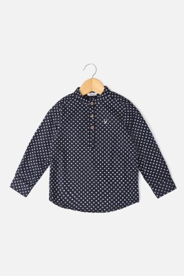 Allen Solly Boys Printed Casual Black, White, Blue Shirt