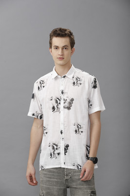 VOI JEANS Men Printed Casual White Shirt