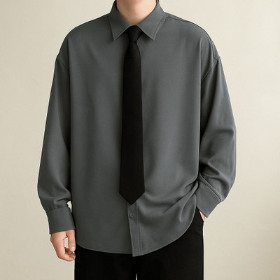 Asta Moda Men Solid Casual Grey Shirt