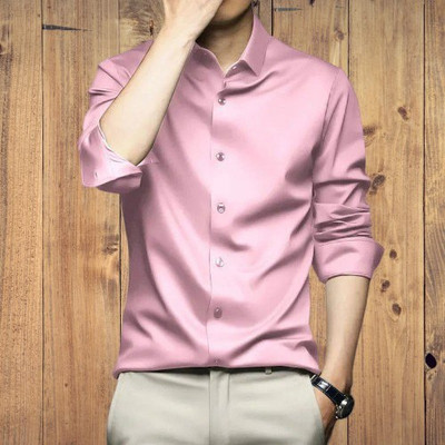 SATADHAR ENTERPRISE Men Solid Casual Pink Shirt