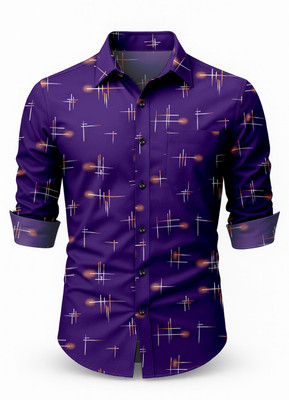 SHLOK TREND Men Solid Casual Purple Shirt