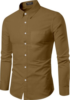 MILDIN Men Solid Formal Brown Shirt