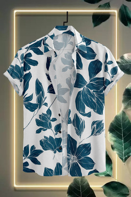 LAMBOO Men Printed Casual Blue Shirt