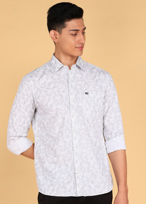 ARROW Men Printed Casual Grey Shirt