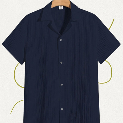 A FUBAR Men Self Design Formal Gold Shirt