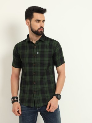 ALLWIN PAUL Men Checkered Casual Brown Shirt