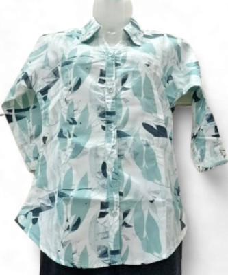 Rd fashion Women Printed Casual White, Green Shirt